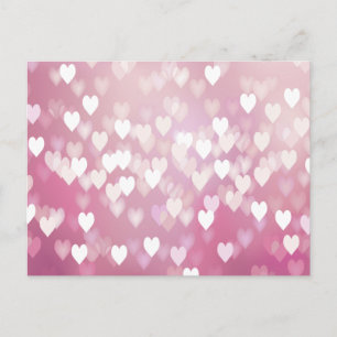 Postal Corazones rosados