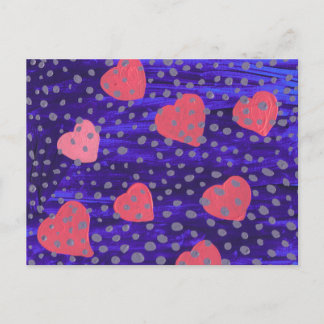 Postal corazones rosados bajo el agua
