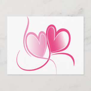 Postal Corazones rosados de bonito