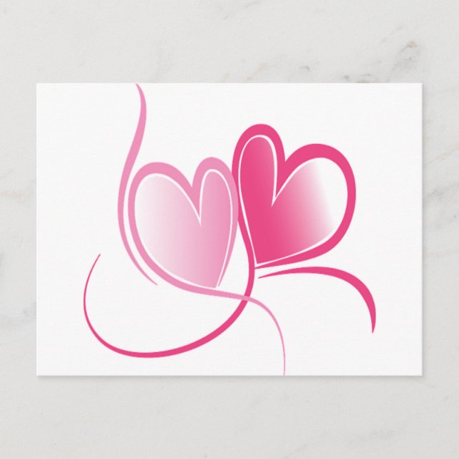 Postal Corazones rosados de bonito (Anverso)