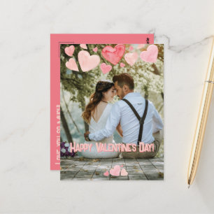 Postal Corazones rosados de San Valentín superpuesta Añad