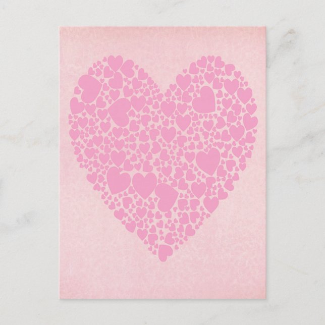 Postal Corazones Rosas (Anverso)