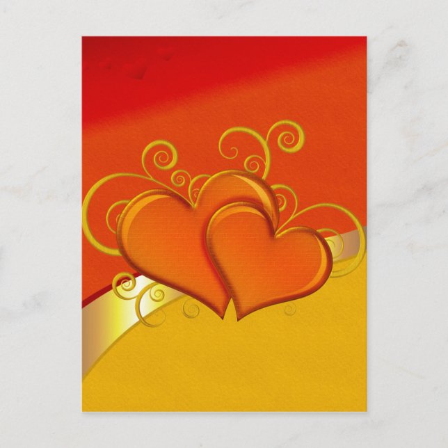 Postal Corazones Rústicos De Alegría (Anverso)