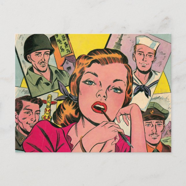 Postal Corazones solitarios (Anverso)