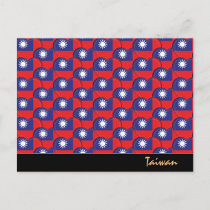 Postal Corazones taiwaneses y bandera taiwanesa / Taiwán