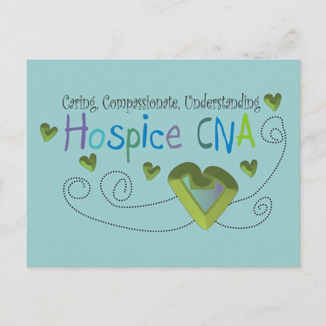 Postal Corazones verdes de Hospicio CNA (Anverso)