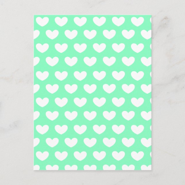 Postal Corazones verdes de menta (Anverso)
