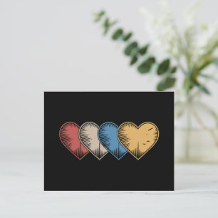 Postal Corazones Vintage Regalo Retro Genial del Día de S