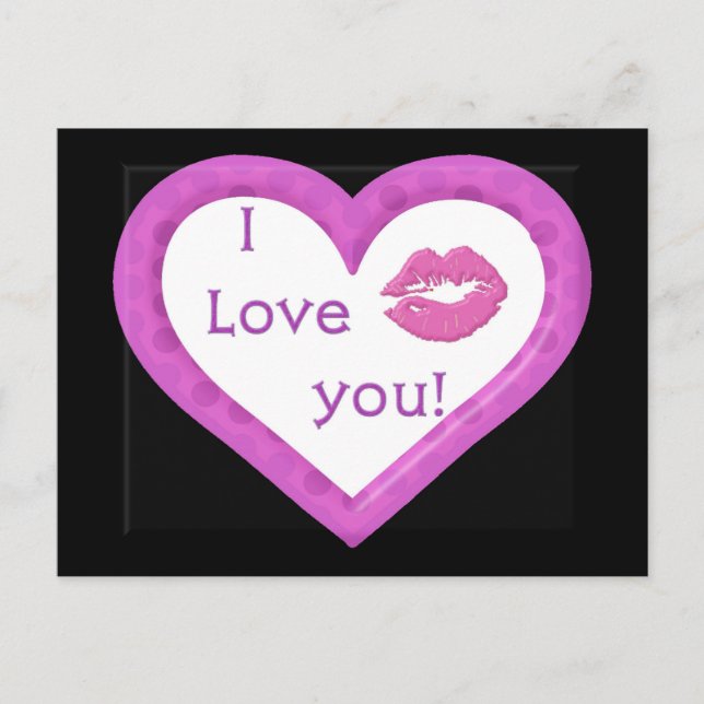 Postal Corazones y besos (Anverso)