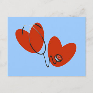 Postal Corazones y camisetas y regalos de Stethoscope