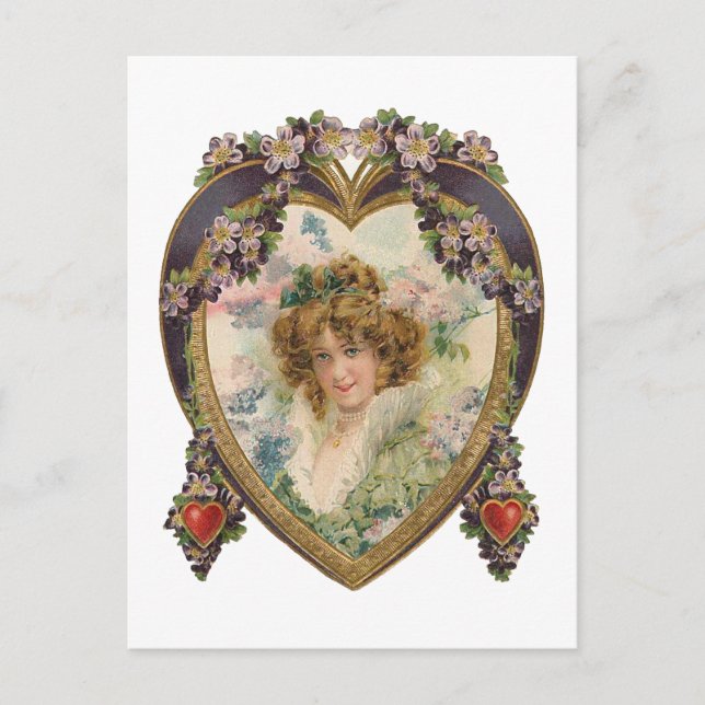 Postal Corazones Y Flores Cariño (Anverso)