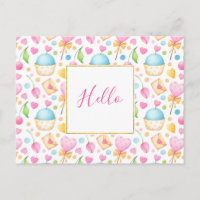 Corazones y pasteles Delightful Watercolor Hola