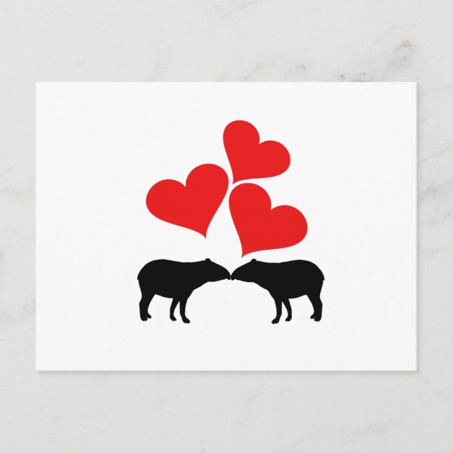 Postal Corazones y Tapires (Anverso)