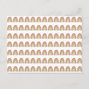 Postal Corbata con patrón de arcoíris boho