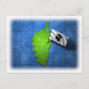Postal Córcega con su propia bandera