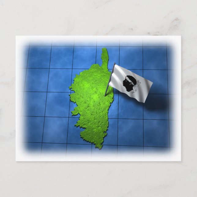 Postal Córcega con su propia bandera (Anverso)