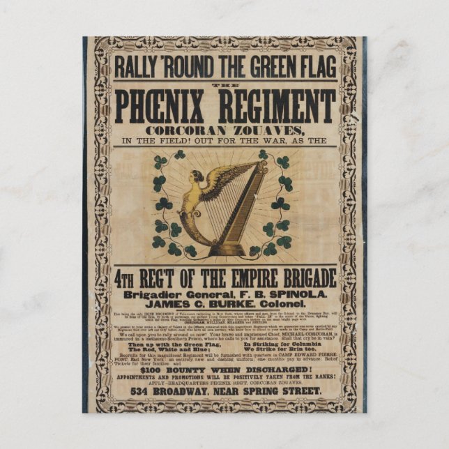 Postal Corcoran Zouaves (Anverso)