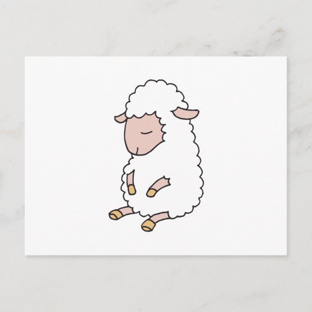 Postal corderito bebé adorable (Anverso)