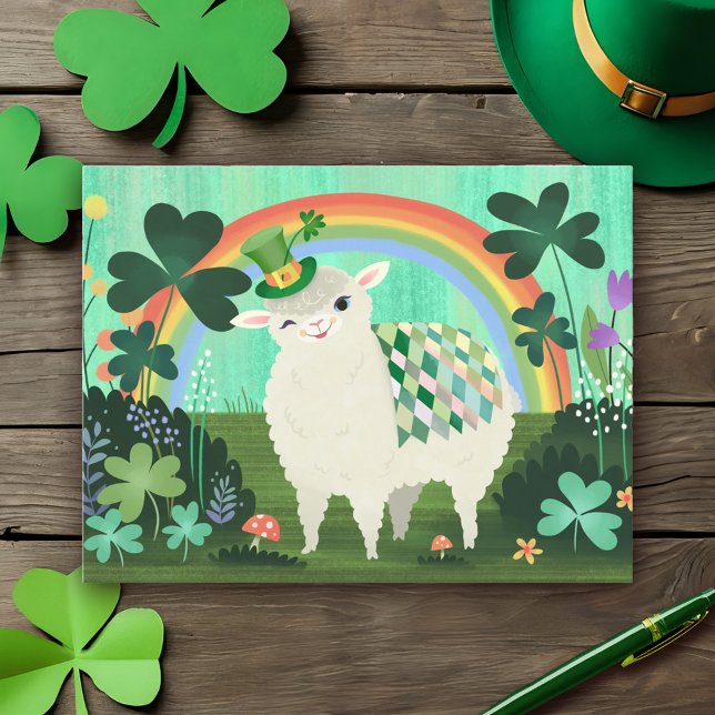 Postal Cordero afortunado del Día de San Patricio (Subido por el creador)