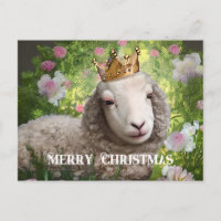 Cordero con corona del rey Ilustracion navideño