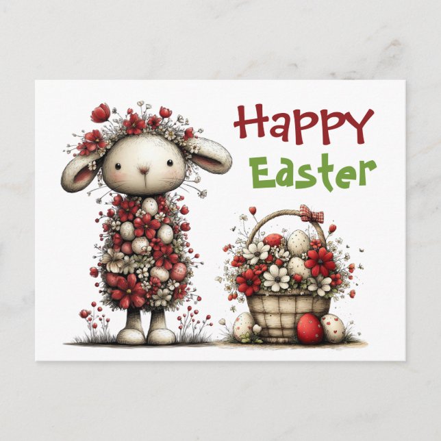 Postal Cordero de Pascua  (Anverso)