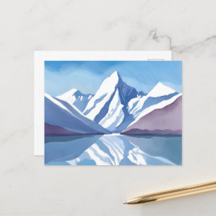 Postal Cordillera   Paisaje de Acuarela Azul