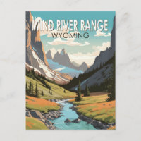 Cordillera Wind River Wyoming Arte de Viaje Vintag