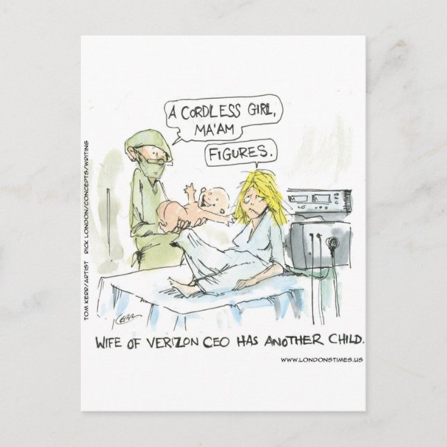 Postal Cordless Baby Funny Cards Tees Mugs & Gifts (Anverso)