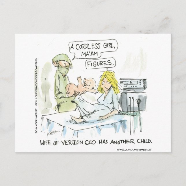 Postal Cordless Baby Funny Cards Tees Mugs & Gifts (Anverso)