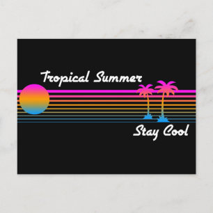 POSTAL COREY TIGER '80 RETRO TROPICAL VERANO STAY GUAY