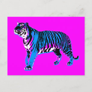 POSTAL COREY TIGER AÑOS 80 RETRO VINTAGE TIGRE SALVAJE