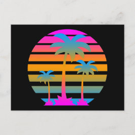 POSTAL COREY TIGER RETRO SUNSET PALM ÁRBOLES