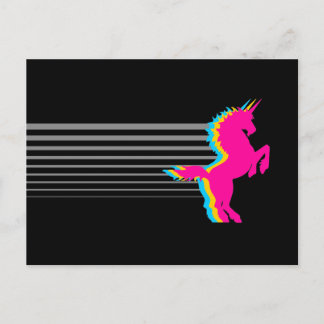 Postal Corey Tiger Unicorn retro vintage de los años 80