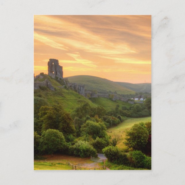 Postal Corfe Castle Sunrise (Anverso)