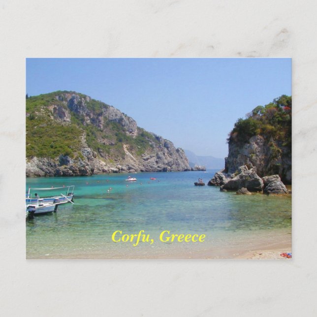 Postal Corfú, Grecia (Anverso)
