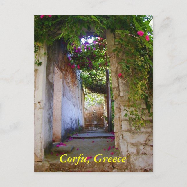 Postal Corfú, Grecia (Anverso)