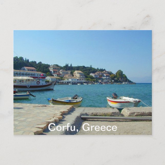Postal Corfú, Grecia (Anverso)
