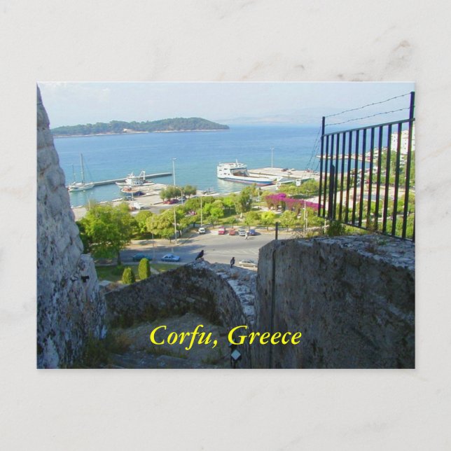 Postal Corfú, Grecia (Anverso)