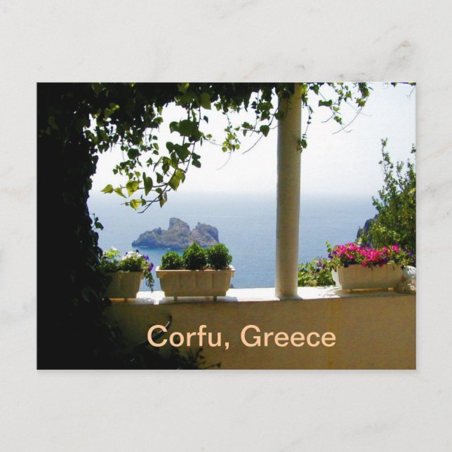 Postal Corfú, Grecia (Anverso)