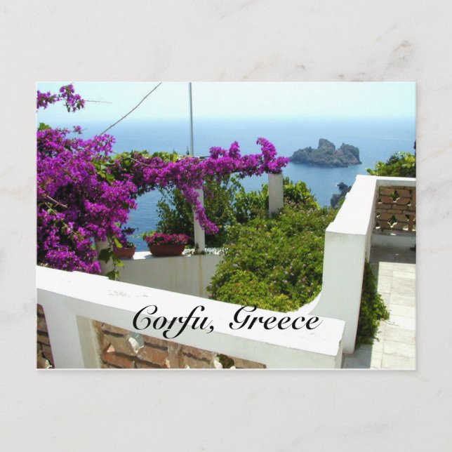 Postal Corfú, Grecia (Anverso)