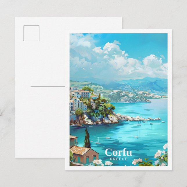 Postal Corfú Grecia Viajes de arte (Anverso / Reverso)