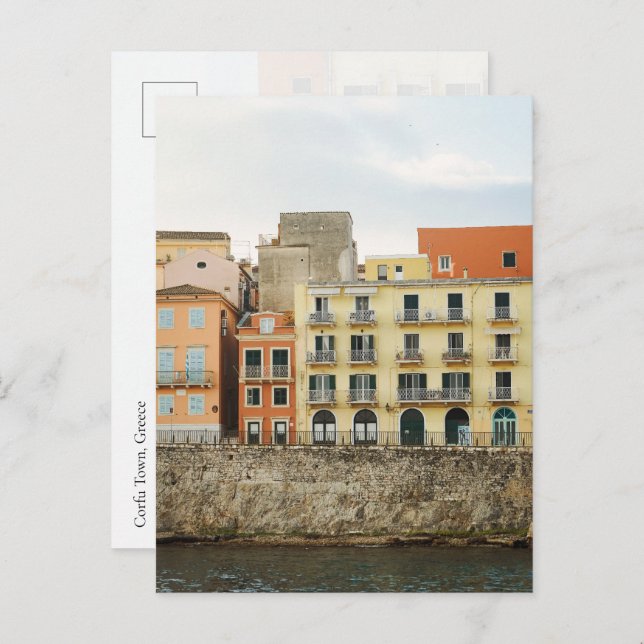Postal Corfu Old Town Venetian Wall, Greece (Anverso / Reverso)