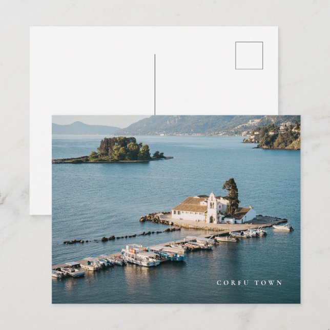 Postal Corfu Town Vlacherna Monastery Scenic (Anverso / Reverso)