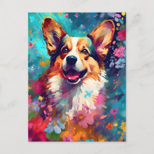 Postal Corgi colorido