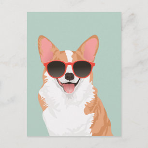 Postal Corgi galés de pembroke sonriente lindo para los a