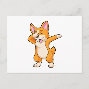 Postal Corgi galés en Hip Hop Dance Dab