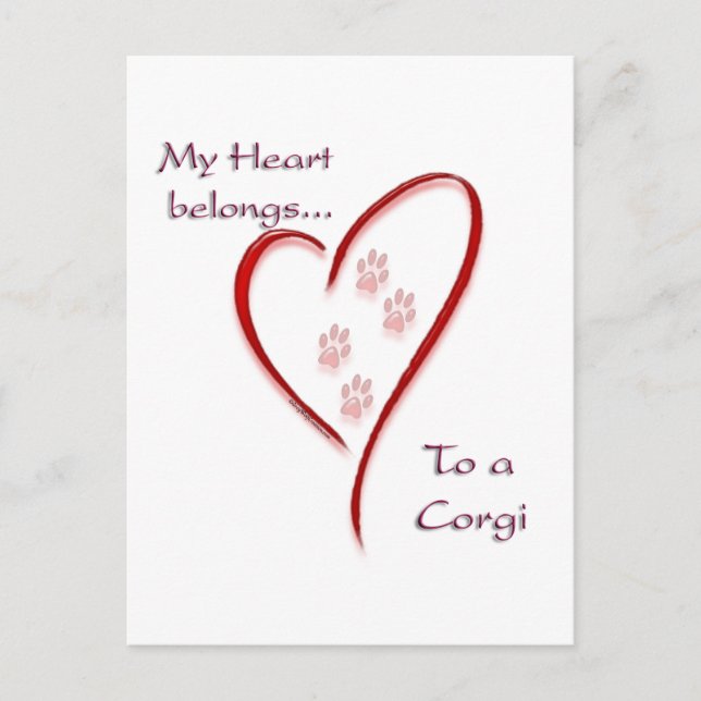 Postal Corgi Heart Pertenece (Anverso)