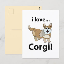 Postal Corgi I Love Corgi