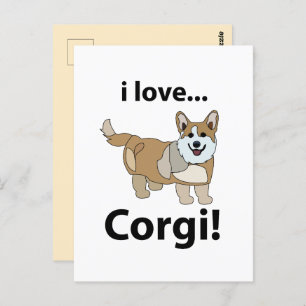 Postal Corgi I Love Corgi