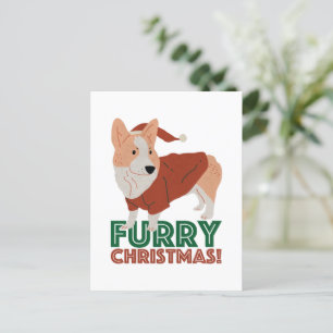 Postal Corgi lindo con un bollo de Navidades: Navidades f